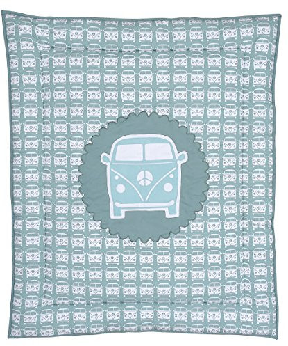 TAFTAN BX-918 Krabbeldecke das Auto, 100 x 80 cm, grau/blau