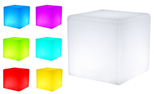 7even LED Design Cube 60cm / LED Leucht Sitzwürfel/In und Outdoor/Akku und Fernbedienung (IR)