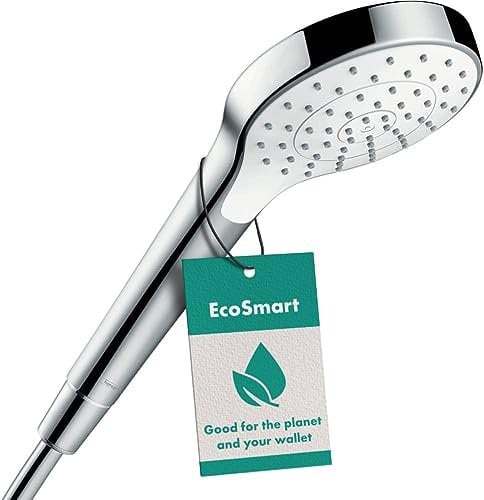 hansgrohe Duschkopf Croma S, Duschbrause wassersparend, 1 Strahlart, Antikalk-Funktion, Weiß/Chrom