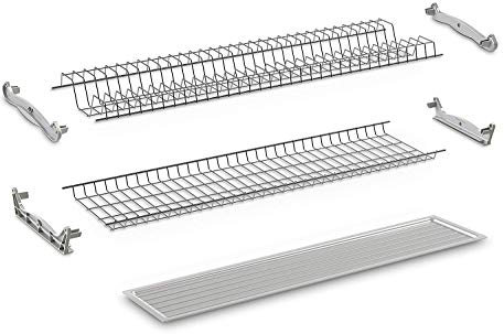 Escurreplatos en kit plastificado gris