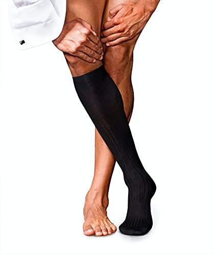 FALKE Kniestrümpfe No. 13 Baumwolle Herren schwarz blau viele weitere Farben verstärkte Kniesocken mit Muster atmungsaktiv lang einfarbig hoch und warm gerippt hochwertig 1 Paar
