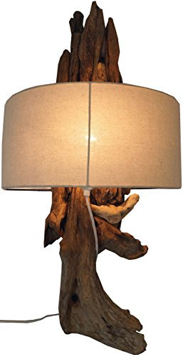 GURU SHOP Wandlampe/Wandleuchte/Wandleuchte, in Bali Handgefertigt aus Naturmaterial, Treibholz, Baumwolle - Modell Molukka, 75x40x20 cm