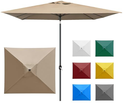 paramondo interpara Sonnenschirm quadratisch 3 x 3m creme + Gestell anthrazit, Hochwertiger Gartenschirm Marktschirm knickbar, Stabiler Terrasse Balkon Sonnenschirm eckig mit Kurbel