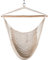 Lazy Daze Hammock Chair Caribbean Hanging Rope Weaving Chair with 40 Hardwood Spreader Bar and Soft-Spun Cotton Rope for Indoor/Outdoor Backyard & Living Room, Max 300 LBS, Natural
