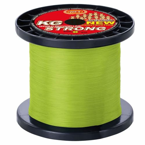 WFT 0,18mm 22kg Strong Chartreuse - 1000m geflochtene Angelschnur, Geflechtschnur, Schnur zum Spinnfischen