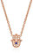 Diamond Treats Collier Pendentif Femme en Main de Fatma, Collier Khamsa serti de Pierres en Zirconia pour Femme et Jeune Fille, Bijou Or Rose avec Écrin Cadeau