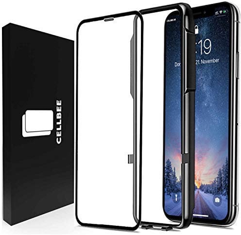 CELLBEE Panzergläs Kompatibel Mit iPhone X/XS 11 Pro Panzergläsfolie, Curved, inkl. Applikator, Hörmuschel-Staubschutz-Gitter Unsichtbar, Premium Displayschutzfolie, 4D Schutzfolie, Glas Panzerfolie