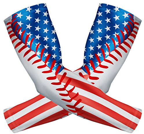 Junan - Manicotti sportivi a compressione per braccio, 1 paio di protezioni anti-umidità, protezione UV, per raffreddamento o caldo, antiscivolo, per uomini, donne, bambini, baseball, pallavolo