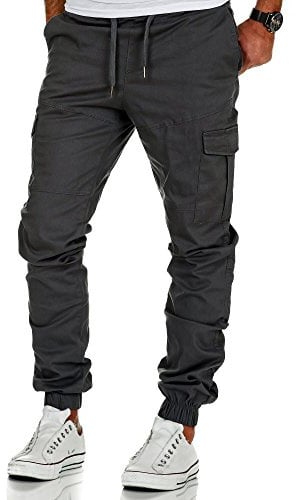 Amaci&Sons Herren Stretch Jogger Cargo Chino Jeans Hose 7006
