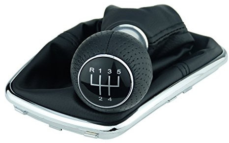 L & P Car Design L&P A253-7 Schaltsack Schaltmanschette Schwarz Schaltknauf 5 Gang 12mm kompatibel mit VW Golf 4 IV Rahmen Knauf Plug Play Ersatzteil für 1J0711113