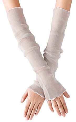 JIAHG Damen Kühlung Arm Ärmel UV-Sonnenschutz Stulpen Mädchen Anti-Rutsch Armstulpe Sportstulpe für Radfahren Laufen Golf Reise Einkaufen L:52cm