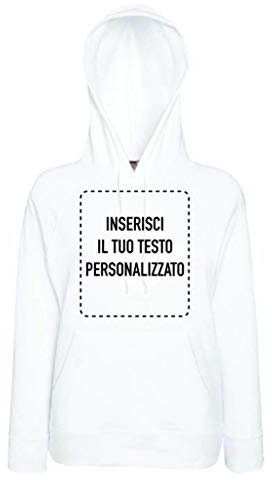 Grafiche Pilia Industria Grafica Felpa Cappuccio Uomo Bianca Personalizzata Online Crea Ora la Tua Maglia con Immagine e Testo Personalizzabile (S)