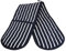 A & B TRADERS Butcher Stripe Double Oven Gloves, Quilted Cooking Pot Holder Heat Resistant (Navy/White)