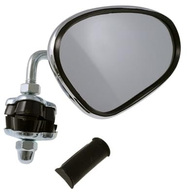 2EXTREME Beinschild Spiegel links Blechroller Klemmspiegel kompatibel mit Vespa Lambretta, Schwalbe, Chrom