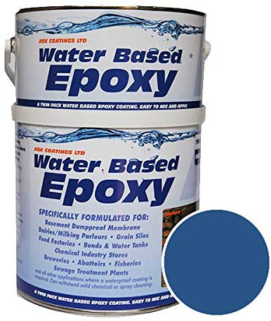 Damp Proof Epoxy Resin Water Based Paint for Garages, Walls, Basements and Tanks - 2.5L (Dark Blue)