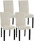 CLP Lot De 4 Chaises De Salle A Manger Ina en Similicuir I Assise Rembourrée I Chaise De Salon avec Pieds en Bois, Couleur:crème, Couleur du Cadre:Noir