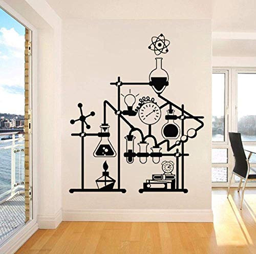 Wandaufkleber Wandtattoos Tapete Wissenschaft Experiment Experiment Wandtattoo Laboraufkleber Chemie Schule Wohnzimmer Dekoration Tapete 67X57Cm