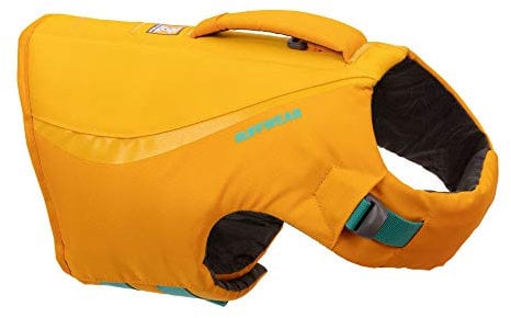 Ruffwear Float Coat Hundejacke, Auftrieb und Auftrieb, Hundeweste für sicheres Schwimmen, Bootfahren, Wassersport, Wave Orange, Medium