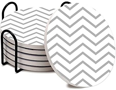 YumSur Untersetzer 6er Set Dekorative Untersetzer fur Glas, Tassen, Vasen, Kerzen auf ihrem Holz-, Glas- oder Stein,Wellenmusterr,4 Inches