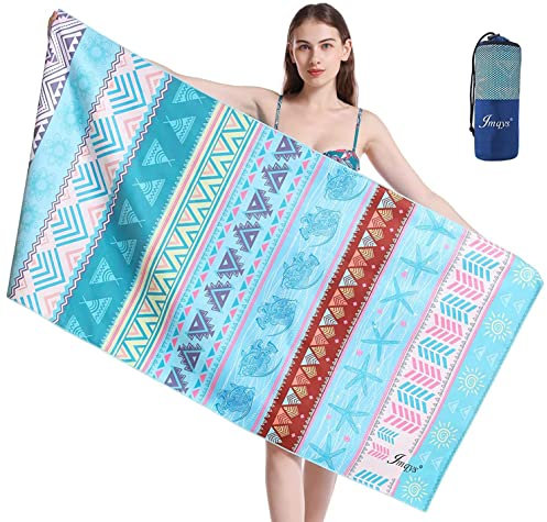 JMQYS Mikrofaser Strandtuch Handtücher Schnelltrocknend-Ultra Leicht Sandfreies Damen Mädchen Tragbares XXL Campinghandtuch Badehandtuch -Perfekt für Fitness Reisen Sport Wandern Outdoor Sauna Yoga