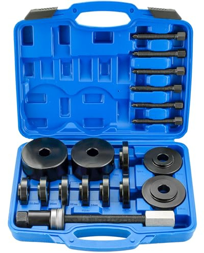 DASBET Front Wheel Drive Bearing Puller | 19PCS Front Wheel Hub Drive Bearing Removal Install Adapter Puller Pulley Service Tool Kit