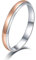 Skcess Ehering 750 Eternity Ring 18 Karat Roségold Weißgold, Verlobungsring Silber Roségold Glatt Zweifarbig Verlobungsringe Größe 58 (18.5)