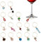 Prasacco 15 PCS Wine Charms for Glasses Wine Glass Charms Markers Tags Stem Glasses Drink Markers Beach Themed Bachelorette Wine Party Decorations