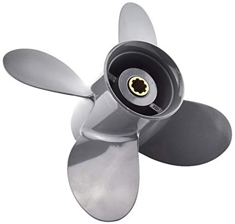 LUDROP Außenbordmotor Propeller Außenborder Propeller/Fit für HON.DA 8HP 9,99 PS 10HP 15HP 20HP 9 1/4 * 10 Bootsmotor 4 Klinge Aluminiumschraube 8 Keilmeistetriebwerksteil