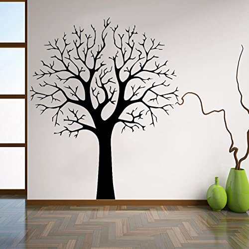 ZHEHUA Adesivo murale grande albero Home Decor soggiorno Vinile autoadesivo ingresso muro murale, nero, 70x57cm