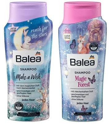 Balea 2er-Set märchenhaft-magische Haarpflege: Shampoo MAKE A WISH, Shampoo MAGIC FOREST, (2 x 300 ml), 600 ml (Limited Edition)
