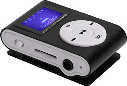 Lettore MP3, Lettore musicale portatile Mini Clip Posteriore Display LCD Lettore Musicale MP3 per la Cammina, con auricolare (nero)