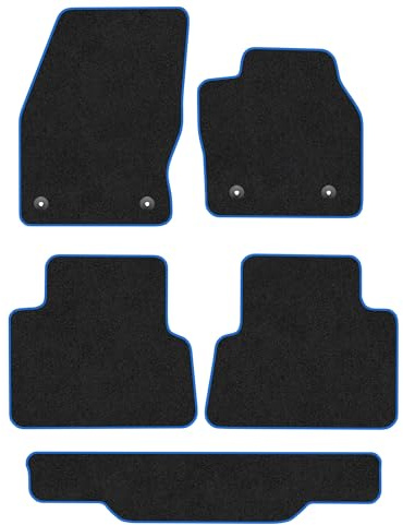 Fits Ford Grand C-Max (2010-2019) Carpet Car Mats | Blue Edge Trim Tailored Fit Floor Mats Full Coverage Protection Accessories Easy Clean Anti Slip Made in the UK