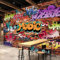 COJIC Benutzerdefinierte Wandmalerei 3D geprägte Ziegeltapete Graffiti Art Cafe Bar Esszimmer Tapete für Wände 3 D Papel Pintado Pared-XXXL 169.3x118.1/430x300cm - 8 parts