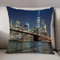 Kissenbezug 50 x 50 cm,New York, NYC Skyline von New York Brooklyn Bridge Nachtansicht Panorama-Fo,Dekor Kissenhülle Kissenbezüge mit Verstecktem Reißverschluss, Couchkissen,Sofakissen Kopfkissenbezug