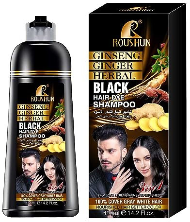 Black Hair Color Shampoo for Gray Hair Instant Hair Dye Shampoo Hair Coloring in Minutes Natural and Long lasting colour Hair Dye Shampoo for Men and Women 14.2 Fl.Oz