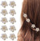 LuLiyLdJ Lot de 10 mini pinces à cheveux fleur, petites pinces à cheveux pour dames, mini pinces à cheveux en métal pour filles au quotidien, fête, pinces à cheveux de mariage