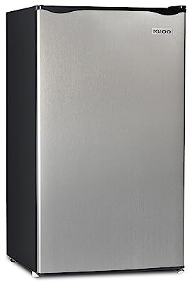 Igloo 3.2 Cu.Ft. Mini Fridge with Freezer - Single Door Compact Refrigerator with Glass Shelves for Homes, Dorms & Offices- Keep Snacks, Drinks & Frozen Foods Cool with Temperature Control Mini Fridge