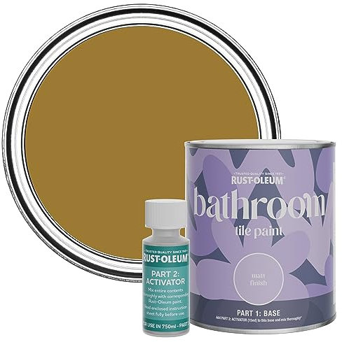 Rust-Oleum Yellow Water-Resistant Bathroom Tile Paint in Matt Finish - WET HARVEST 750ML
