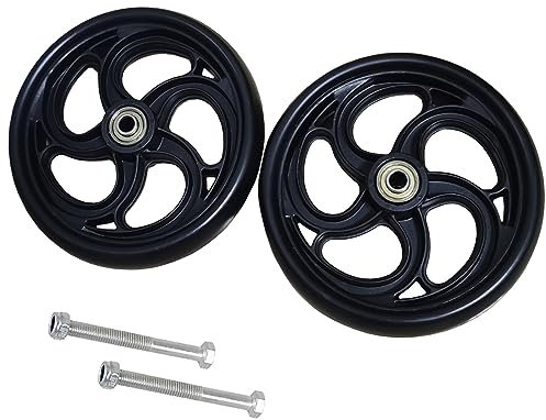 BEdaw Rollstuhl-Lenkrad, Vollreifen-Vorderrad, 2 Gehhilfen-Räder Mit Lager, 5 Zoll, 6 Zoll, 8 Zoll Rutschfestes Gummirad Schützt Böden/Black/13Cm-5Inch