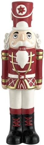 Baroni Home Schiaccianoci Natalizio in Porcellana Decorata, Sopramobile Vaso Decorazione Colorata Personaggio Natalizio, (Vestito Rosso)