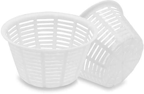 VIRSUS Fuscelle Rotonde per Ricotte K05, capacità 500 Grammi, colore Bianco, Misura 110x65 mm, Forme Contenitori in Polietilene ad alta densità, Stampi per Formaggi Freschi, Made in Italy (10)