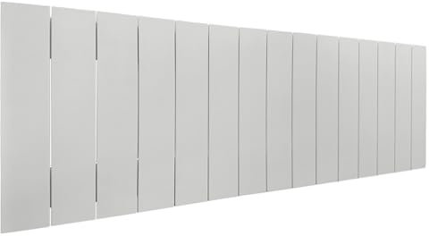 DHOME Recyceltes Holz Kopfteil MDF Paletten Stil Vertikale Palette Bed Pallets Beschläge inklusive (150cm, Massiv weiß)
