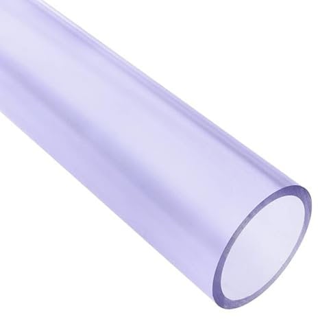 PVC-U Druckrohr Transparent Ø50mm | 1000mm Lang | Wandstärke: 2,4mm | PVC Rohr TRANSPARENT für Poolverrohrung | (Ø50mm | 1000mm Lang)