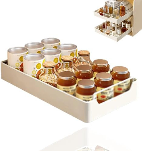 Organizador De Gabinete Extraíble Fijo Con Nano Película Adhesiva, Cajones Extraibles Para Cocina Adhesivos, Bandejas Extraibles Armarios Cocina, Estante De Almacenamiento Enrollable-Width 20cm