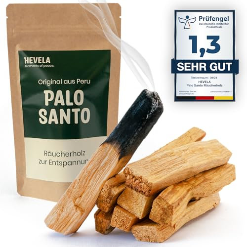 Hevela - Palo Santo Räucherholz [100% natürlich] - original aus Peru - zur Entspannung - natürliches Räucherwerk - wirkt natürlich gegen Insekten - Palo Santo Holz - Meditation - Rauhnächte