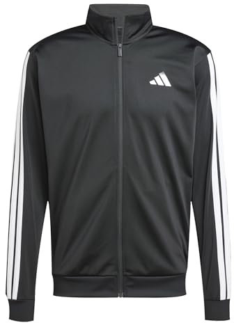 adidas Herren 3 Stripes Tricot Regular Track Top, Black, M