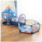Floving 3 en 1 Kids Play Tienda Tunel de rastreo y Bola Hoyo Tienda de Playhouse Infantil con aro de Baloncesto, para Uso Interior y Exterior con Estuche portátil. (Rojo) (Azul 3in1)