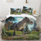 YASMENG Dino Bettwäsche 135x200 Kinder 3D Dinosaurier Bettwäsche Jungen Jugendliche Weich Mikrofaser Bettwäsche 2teilig Geschenke für Kinder Jungen mit Reißverschluss und 80x80 cm Kissenbezug