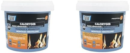 GEB 103511 Calorygeb Mastic réfractaire Pot de 300 g Noir (Lot de 2)