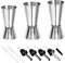 Zythrem 10pcs Jigger de Medida Set 3cl/4cl/5cl Vaso Medidor Con Escalador Con 4 Boquillas de Botella Y 2 Cepillos de Doble Medida Para Bar Coctelera